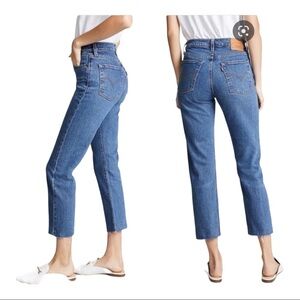 LEVI'S High Rise Wedgie Straight Leg Jeans Size 16W Rigid Denim